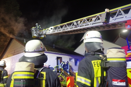 Dachstuhlbrand im Ortskern